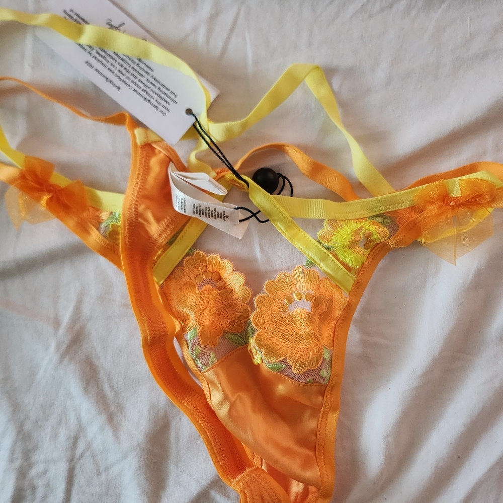 For Love And Lemons Thong Vibrant Orange